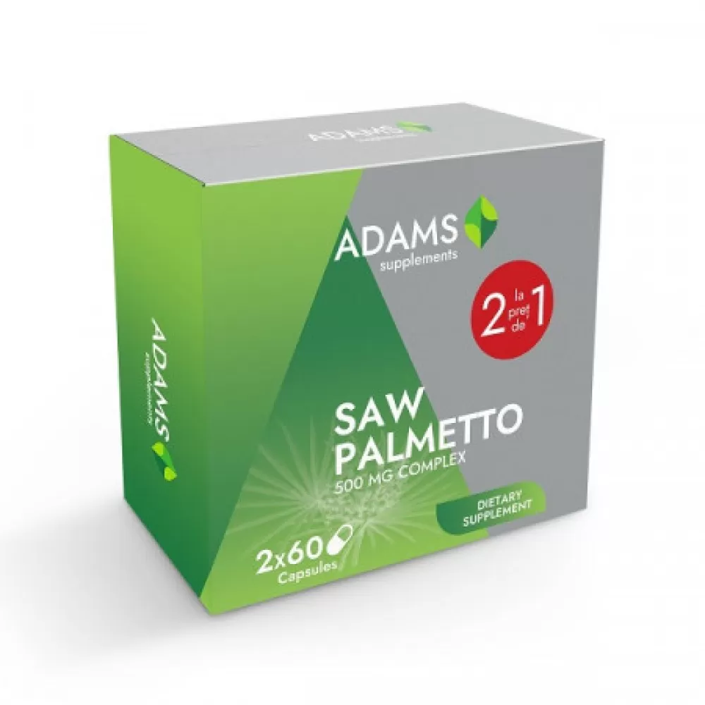 Oferte și reduceri - Saw Palmetto 500 mg complex, 60 capsule, pachet cu 2 cutii la pret de 1