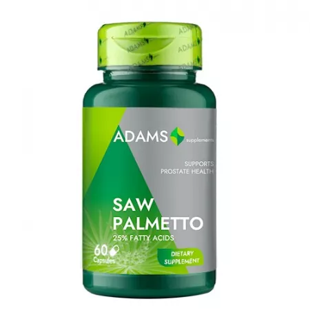 Circulatie periferica deficitara - Saw Palmetto 500mg 60 capsule Adams Supplements