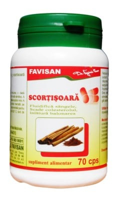 Antioxidanti - Scorțișoară 70 capsule Favisan