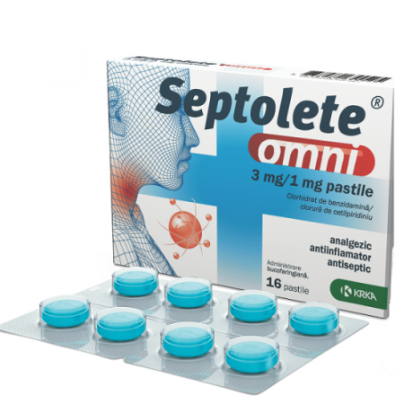 Sistemul Respirator - Septolete Omni, 16 Pastile