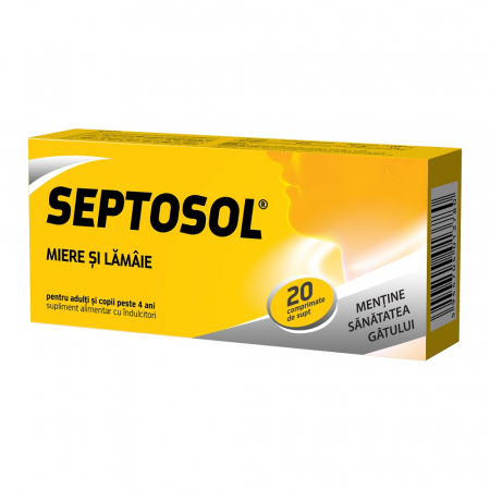 PRODUSE - Septosol cu miere și lămâie, 20 comprimate de supt
