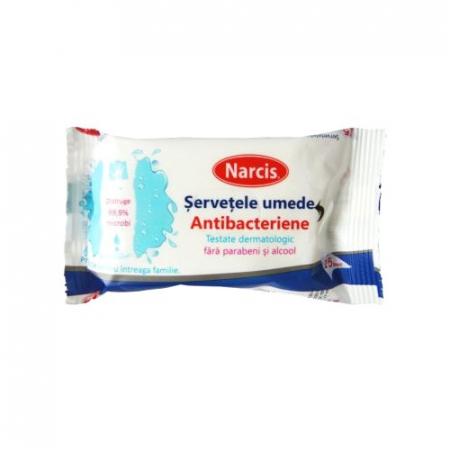 PRODUSE - Narcis Șervețele umede antibacteriene, 15 bucati