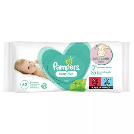 Ingrijire Copii - Șervețele Umede Sensitive Pampers 52 bucăți