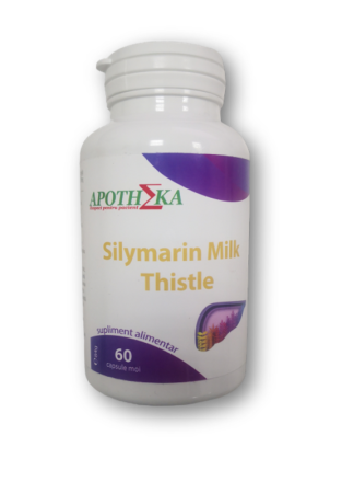 Protectie si Detoxifiere Hepatica - Silymarin Milk Thistle 1000 Mg 60 capsule APOTHEKA