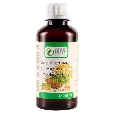 Produse Apicole - Sirop cu extracte din muguri de pin, propolis si miere 200 ml