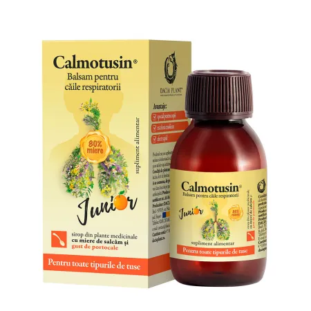 Promoțiile lunii - Sirop cu Miere si Gust de Portocala Calmotusin Junior , 100 ML