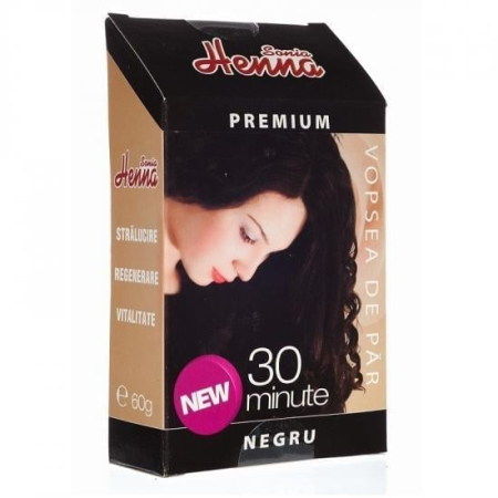 Ingrijire Par - Sonia Henna Premium Vopsea de păr negru 60 g
