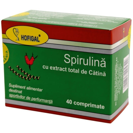 Multivitamine si minerale adulti - Spirulina cu extract total de cătină 40 comprimate