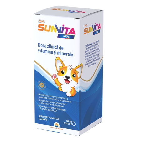 Sucuri si Siropuri Naturale - SunVita Kids Solutie X 120ML - Sun Wave