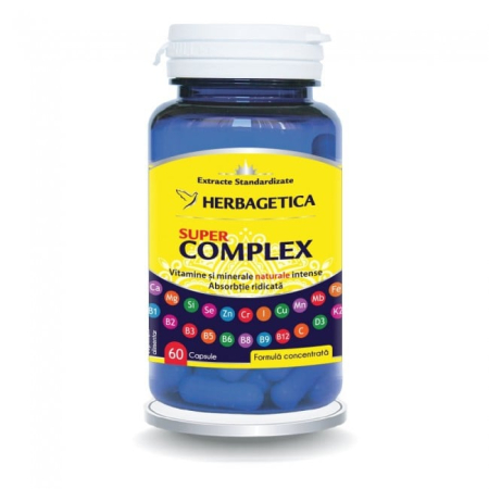 Multivitamine si minerale adulti - Super Complex Herbagetica 60 capsule