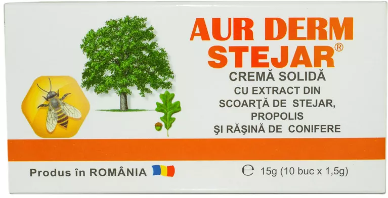 PRODUSE - Aur Derm Stejar Crema solida - supozitoare, 10 bucati