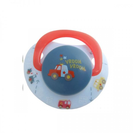 Aștept un bebeluș! - Suzeta din plastic imprimat cu desen, cu tetina ortodontică din silicon, 0 luni+, R0332