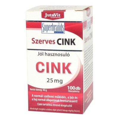 Imunitate adulti - Szerves Cink (Zinc Organic) 25 mg, 100 tablete JutaVit