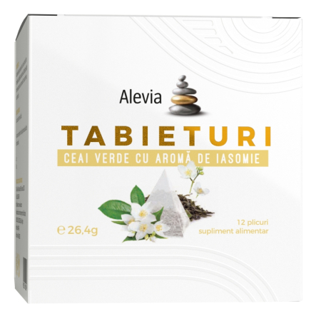 Suplimente alimentare - TABIETURI Ceai Verde cu Aroma de Iasomie 12 plicuri