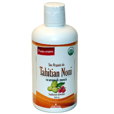 Boli hormonale și de nutriție - Suc organic de Tahitian Noni cu aroma de zmeura, 946 ml