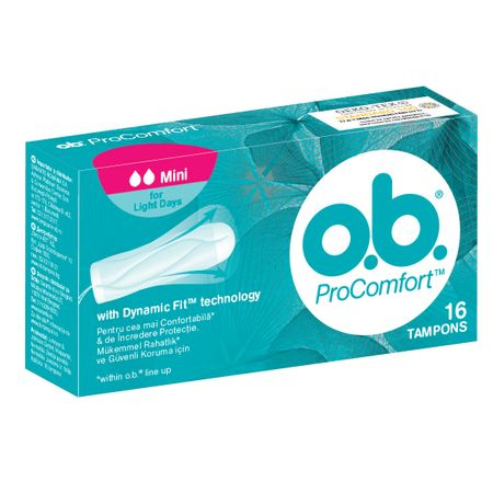 Oferte și reduceri - O.B. ProComfort Mini, 16 tampoane