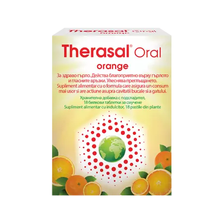 Ingrijire personala - Therasal Oral Orange Pastile pentru supt 18 bucăți
