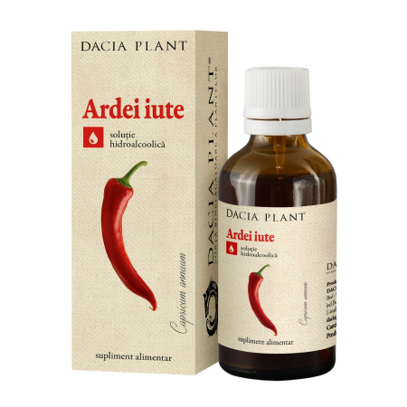 Multivitamine si minerale adulti - Tinctură de ardei iute 50 ml Dacia Plant