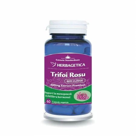 Multivitamine si minerale adulti - Trifoi Rosu 60 capsule HERBAGETICA
