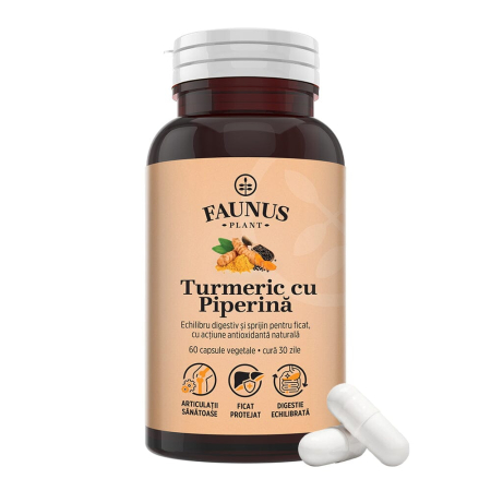 Capsule și comprimate - Turmeric cu Piperină - 60 capsule