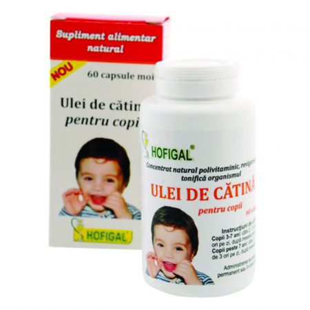 Suplimente alimentare copii - Ulei catina copii 300 mg, 60 capsule