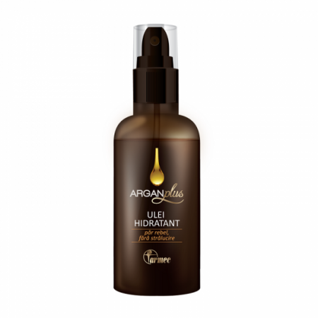 Produse autohtone - Farmec Ulei hidratant plus argan pentru par rebel si fara stralucire, 100 ml