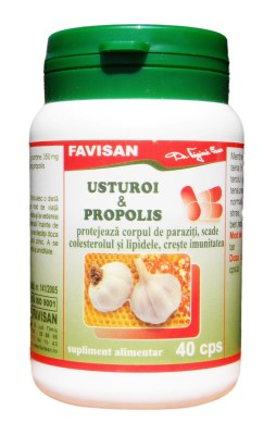 Paraziți intestinali - Usturoi&propolis, 40 capsule