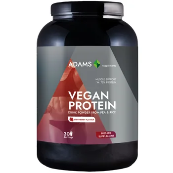 Sport si nutritie - Vegan Protein Capsuni X 908G - Adams