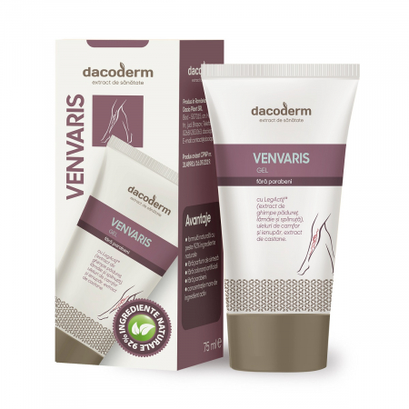 Mâini reci, picioare reci și obosite - Dacoderm Venvaris gel, 75 ml