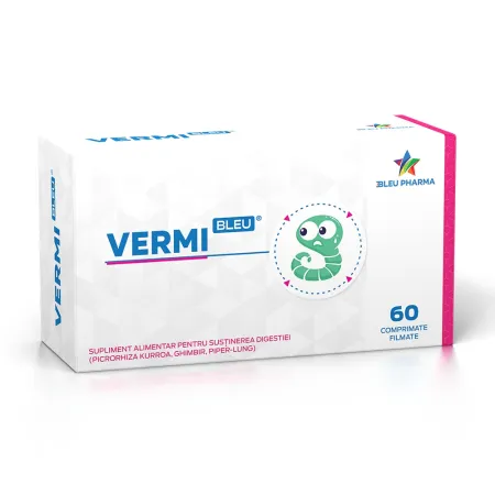 Multivitamine si minerale adulti - Vermibleu X 60 comprimate Bleu Pharma