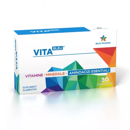 Multivitamine si minerale adulti - Vitableu Bleu Pharma 30 comprimate