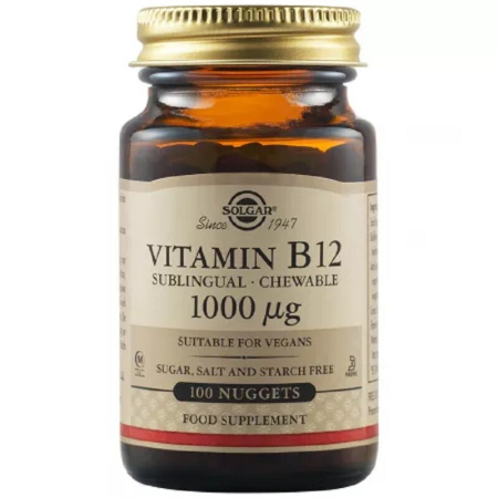 Multivitamine si minerale adulti - Vitamin B12 1000 mcg, 100 tablete sublinguale Solgar
