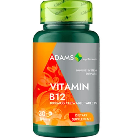 Circulatie cerebrala si memorie - Vitamina B12 Adams Vision 1000 mcg 30 tablete