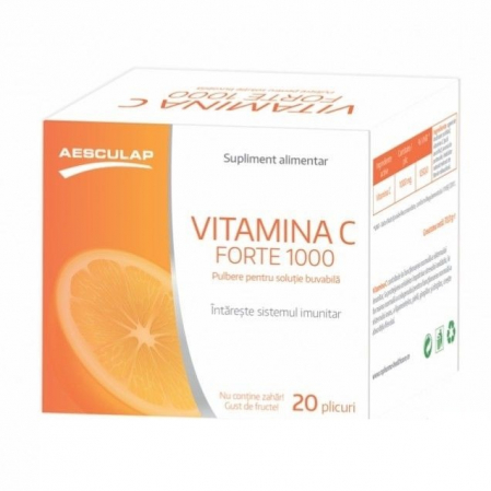 PRODUSE - Vitamina C forte 1000 pulbere pentru solutie buvabila, 20 plicuri