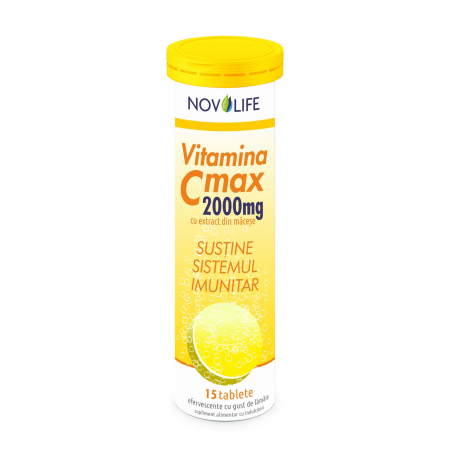 Imunitate - Vitamina C Max 2000 mg cu extract din macese, 15 tablete efervescente