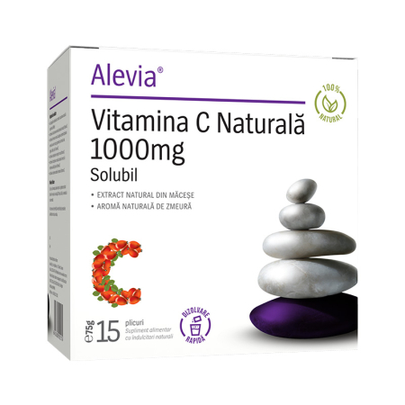 Imunitate adulti - Vitamina C Naturală Alevia 1000 mg, 15 plicuri