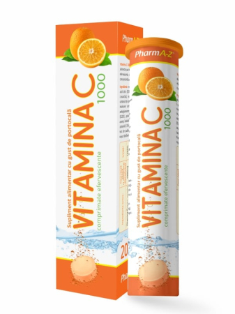 Imunitate adulti - Vitamina C Orange 1000 mg 20 comprimate efervescente Pharm A-Z