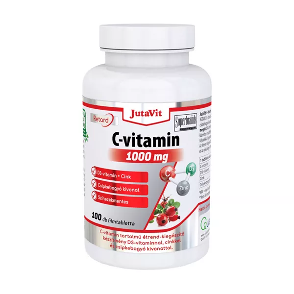 Vitamina C Retard cu extract de măceșe, D3 și zinc 100 tablete JutaVit [3]