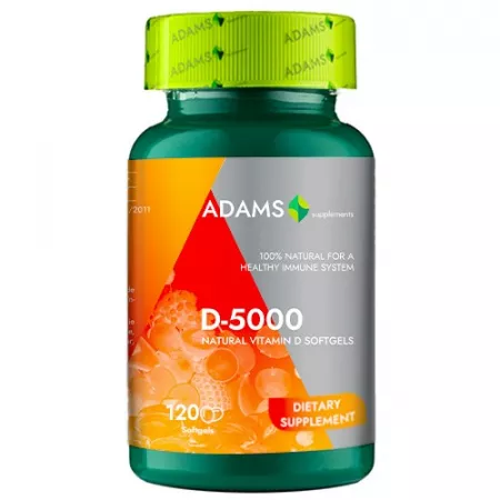 Aștept un bebeluș! - Vitamina D-5000 softgel 120cps. Adams Supplements