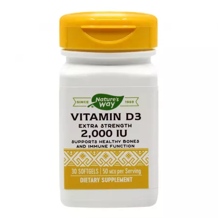 Imunitate - Vitamina D3 2000 UI Nature's Way, 30 capsule