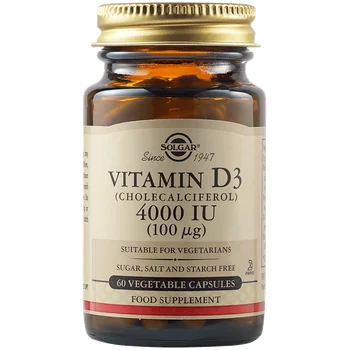 Vitamine si suplimente - Vitamina D3 4000UI (100mcg) 60 capsule Solgar