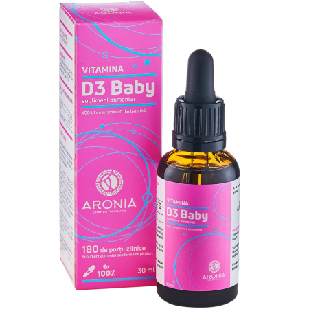 Tincturi Si Gemoderivate - Vitamina D3 Baby - 400 UI, 30ml - supliment pentru creșterea și dezvoltarea sănătoasă a copiilor