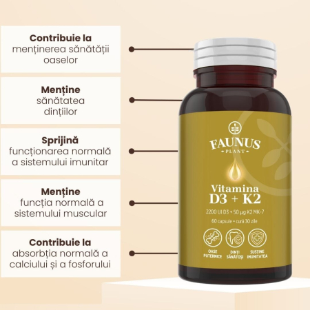 Vitamina D3 + K2 - 60 capsule [5]
