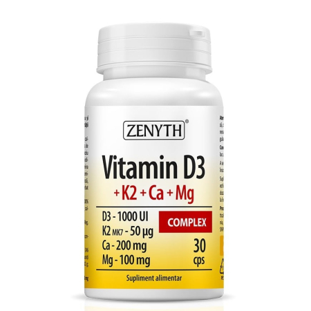 Reumatologie Si Traumatisme - Vitamina D3+K2+Ca+Mg Complex 30 capsule Zenyth