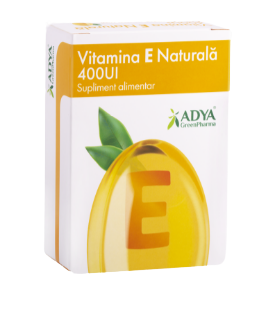Produse autohtone - Vitamina E 400 UI naturala, 30 capsule gelatinoase moi