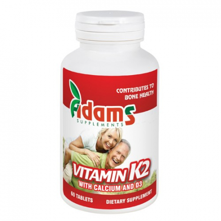 Aștept un bebeluș! - Vitamina K2+Calciu+D3 60tab. Adams Supplements