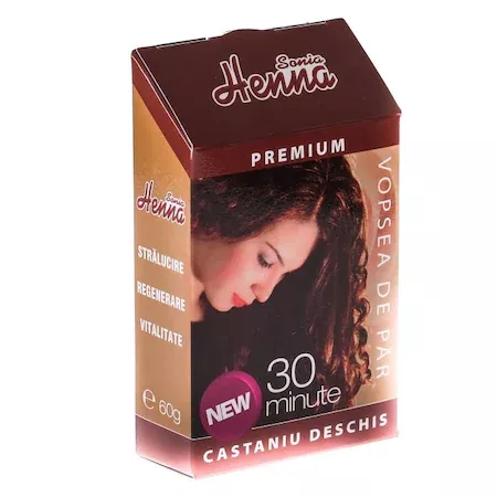 Parafarmaceutice - Vopsea De Par Cu Henna Castaniu Deschis Sonia Henna X 60G