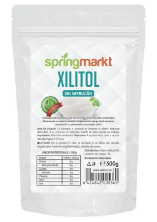Produse bio si naturiste - Xilitol Din Mesteacan AF26 X 500G - SpringMarkt