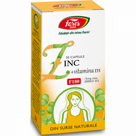 Suplimente alimentare - Zinc cu Vitamina D3, 30 capsule