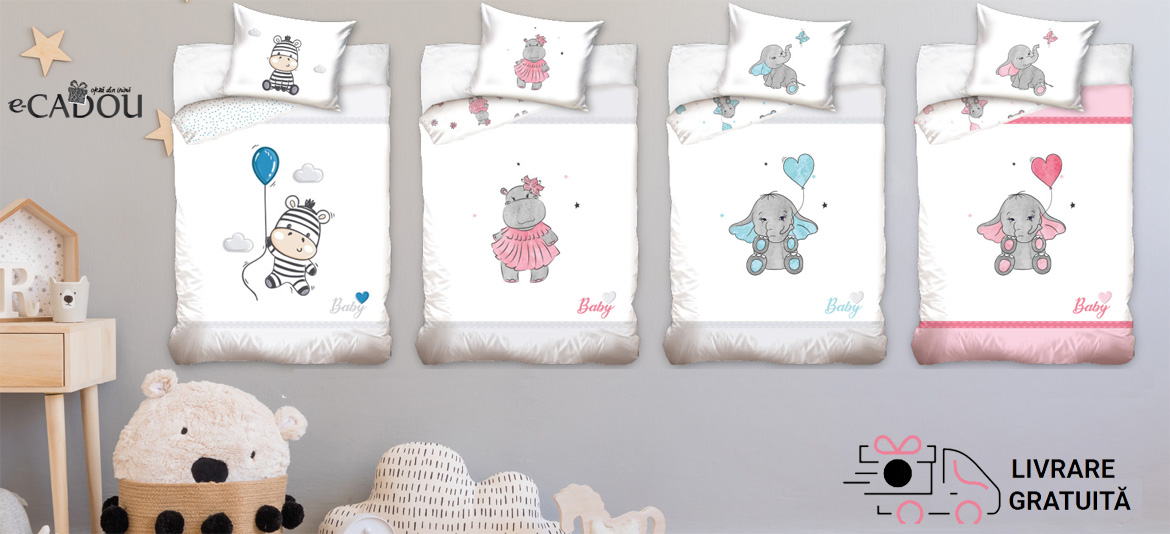 Lenjerii de pat din bumbac 100% cu imprimeuri Disney - acum cu transport gratuit!
